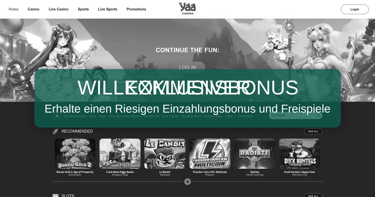 Yaa Casino welcome bonus