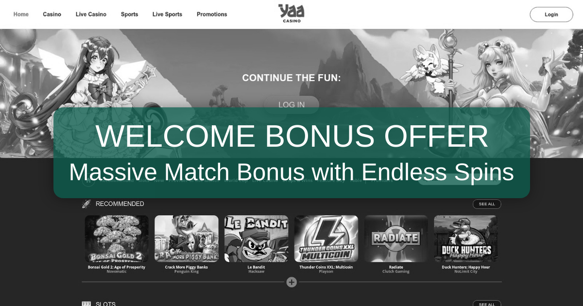 Yaa Casino welcome bonus